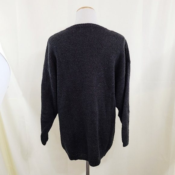 Vintage black gold Crane sweater bird collar size medium - Picture 2 of 5
